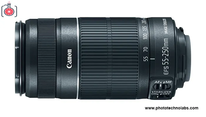 Canon EF-S 55-250mm F4-5.6 IS STM lens for product photography 2023